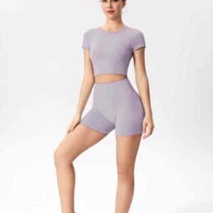 Top corto de entrenamiento blanco para mujer Ruxi cl945